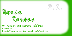 maria korpos business card